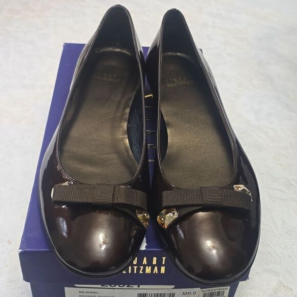 Stuart Weitzman Bejewel Bow Flats NIB - Picture 1 of 7
